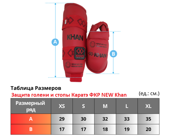 Защита голени и стопы Каратэ ФКР NEW Khan.png